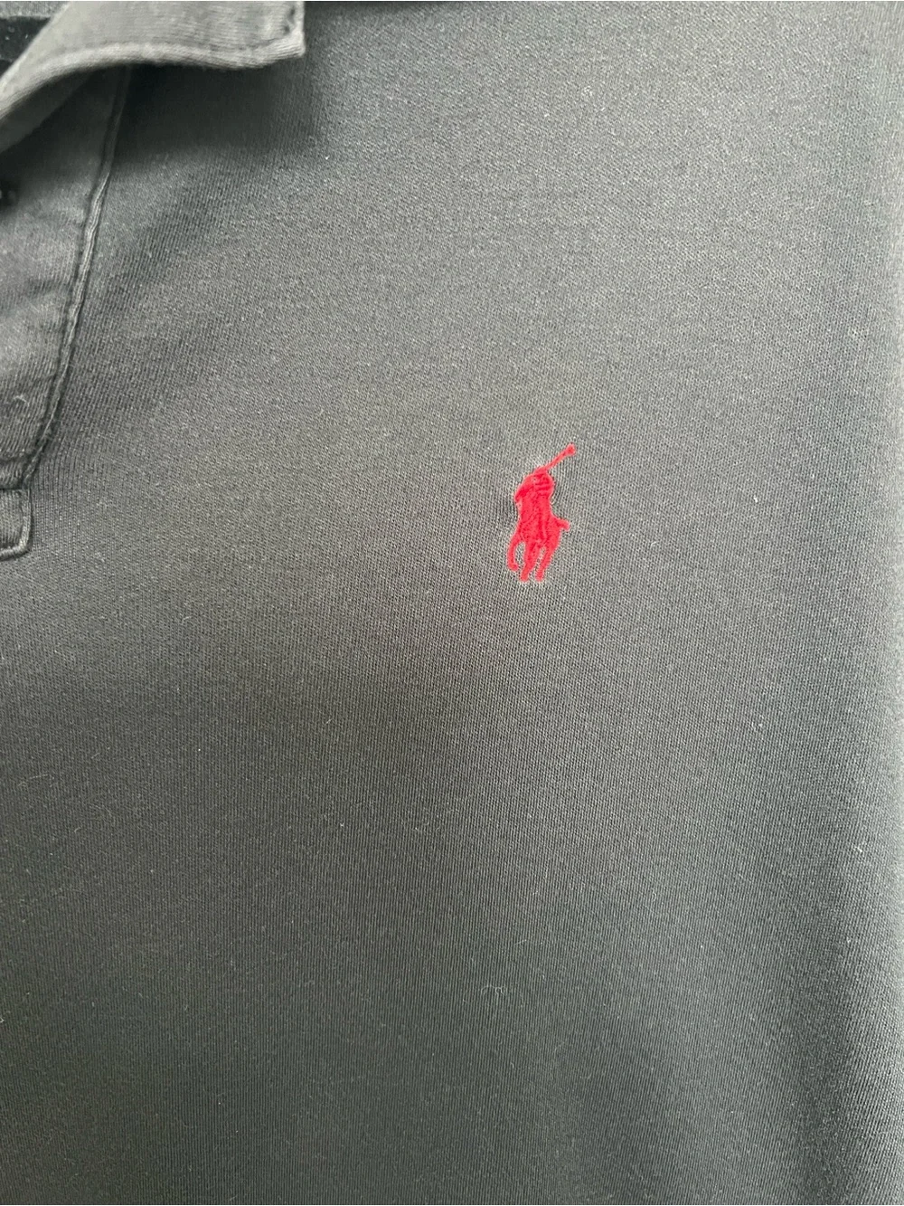 Ralph Lauren Black Polo with Red Pony Logo
